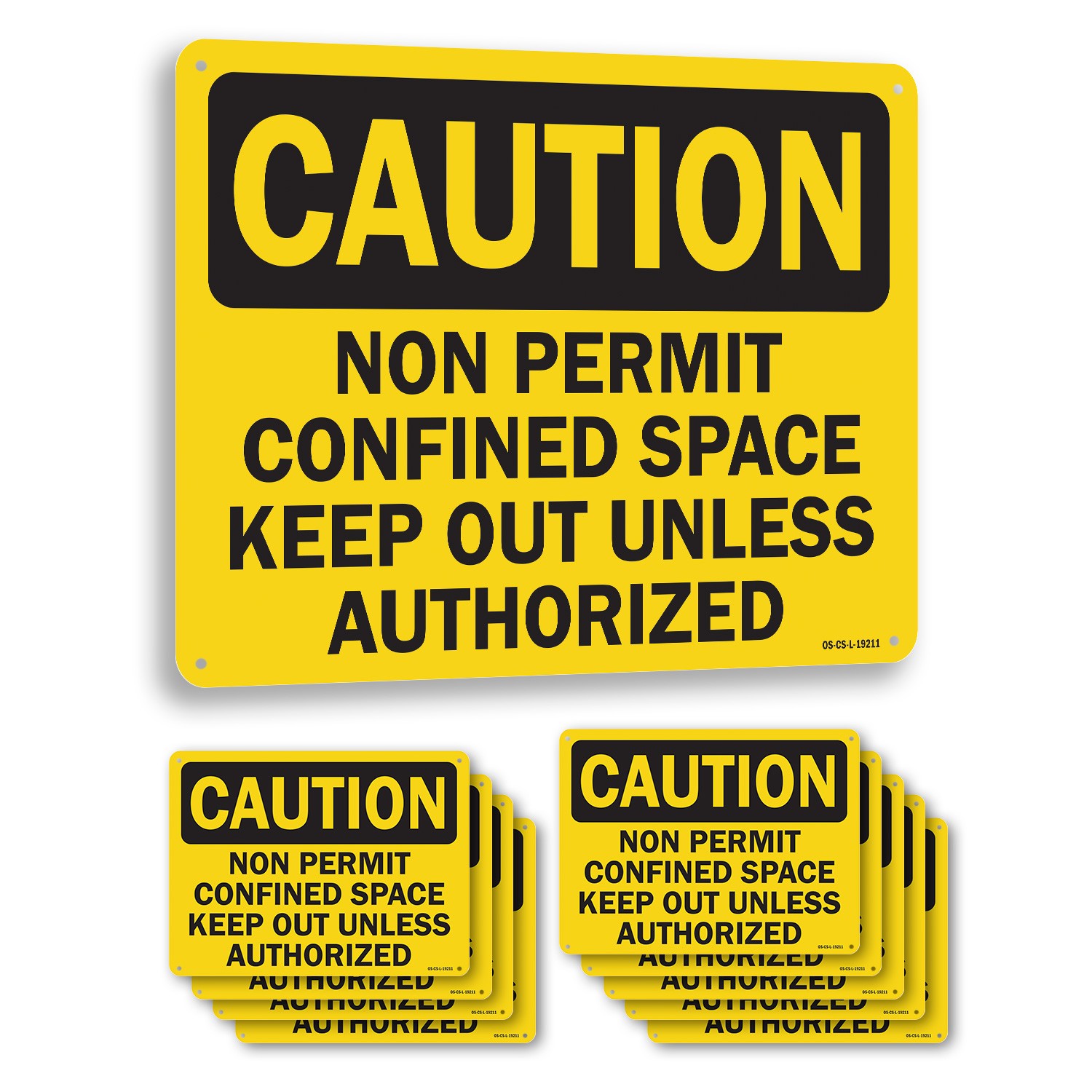 Non OSHA Caution Sign Metal, Plastic, Or Decal – 5 or 10 Pack