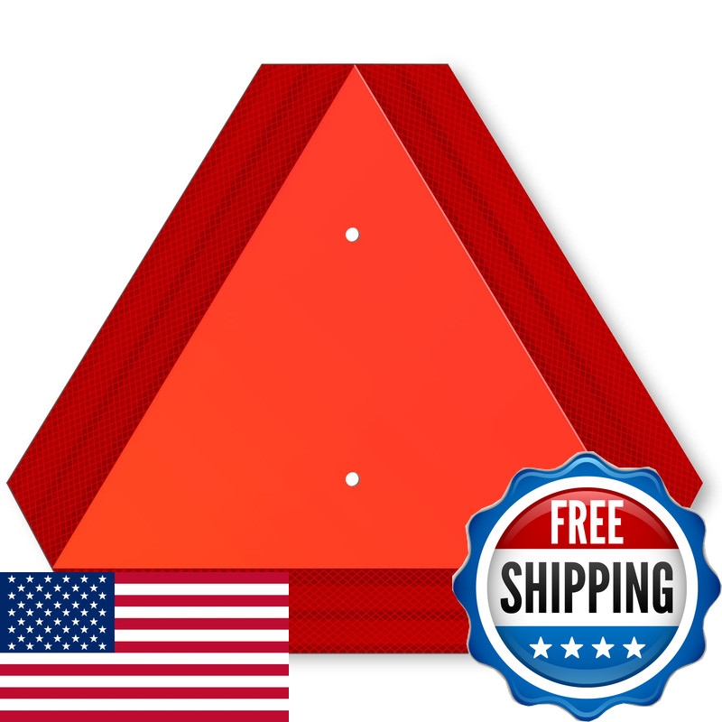 Sweetapril Slow Moving Vehicle Sign Rust Aluminum Slow Moving Vehicle Triangle