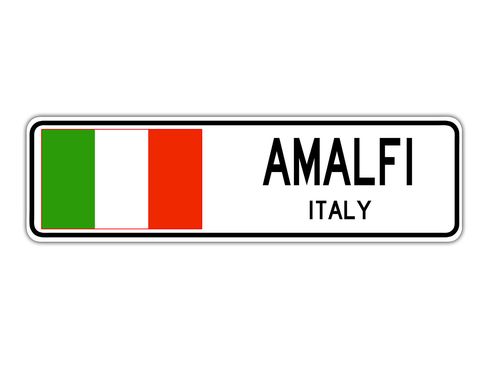 Amalfi Italy Street Italian Flag City Country Wall Gift Aluminum Metal Sign