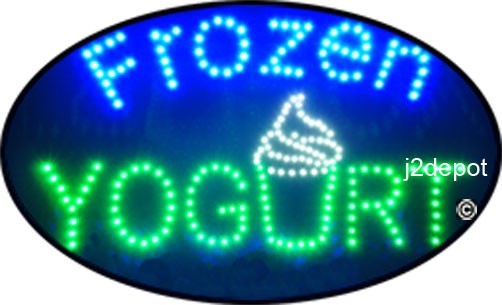 US Seller Animated Frozen Yogurt Led Sign neon light. Video inside. 21″x13-1/2″