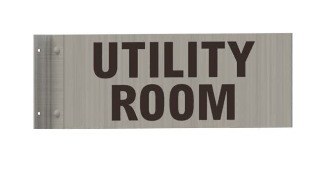 Utility Room Sign -Two-Sided/Double Sided Projecting, Corridor-REF24-1027
