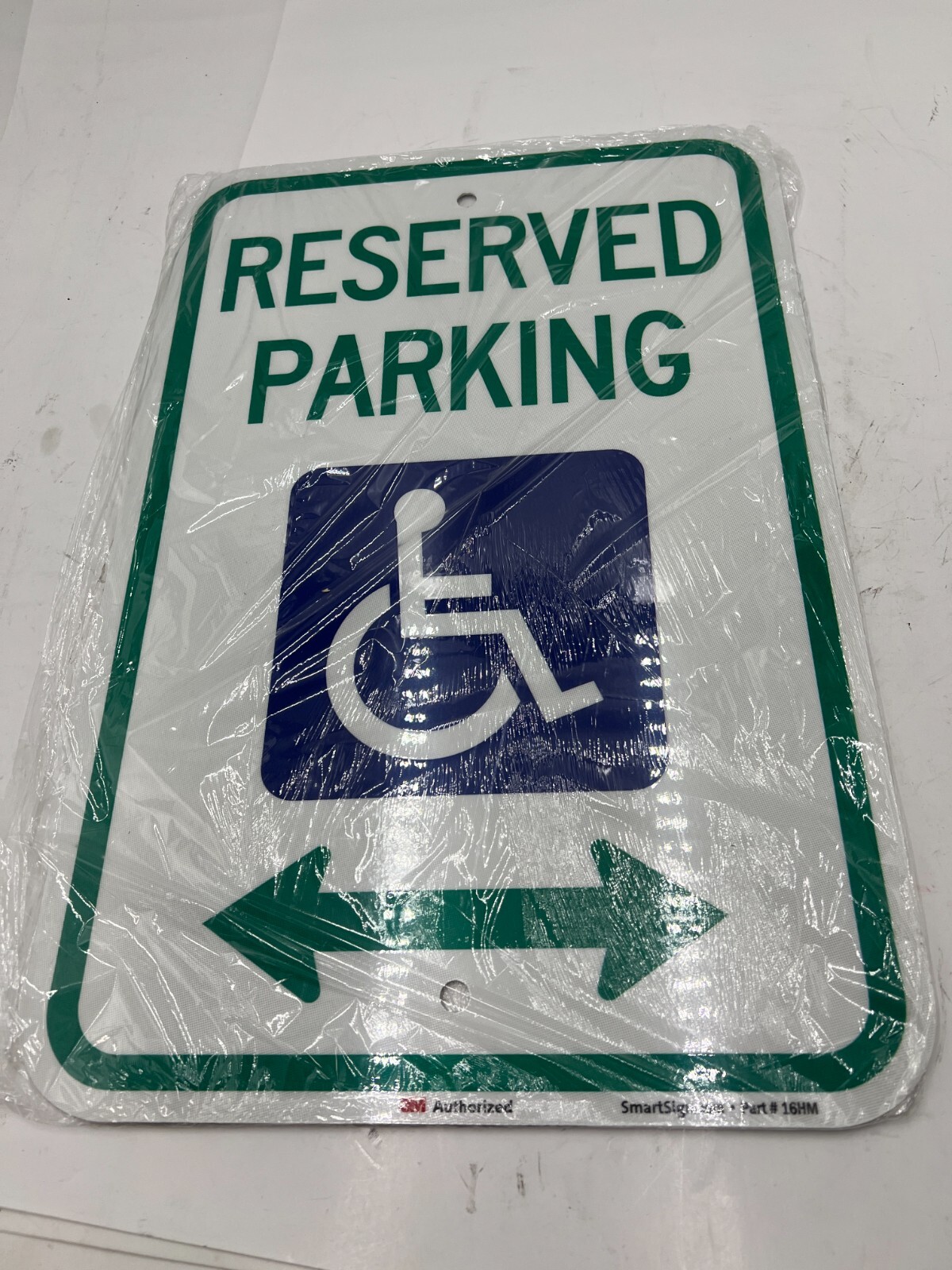(QTY 2) SmartSign “Reserved Parking” Handicap Parking Sign Bi-Arrow 12″ x 18″