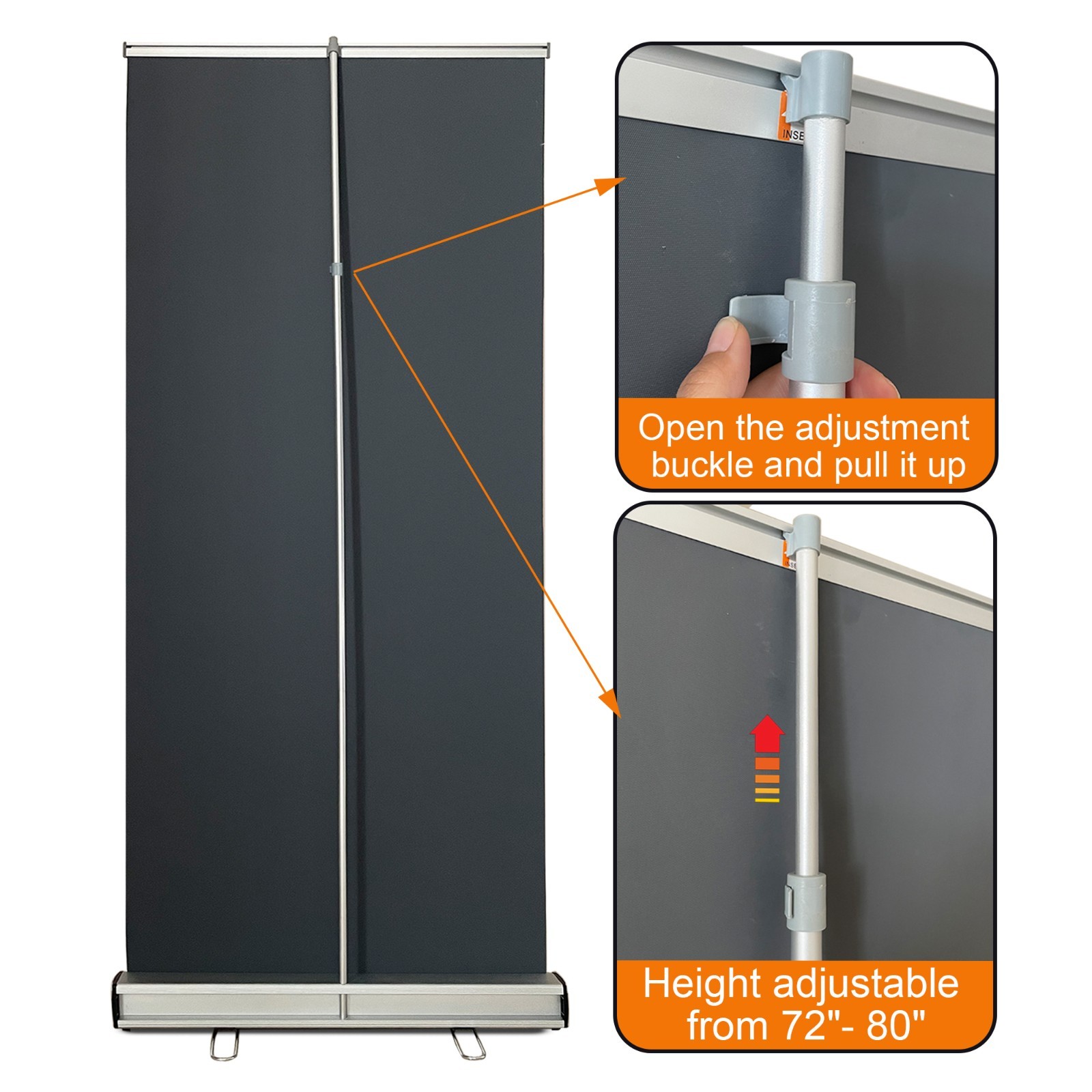 Heavy-Duty Standard Retractable Roll Up Banner Stand 24″ 31.5″ 33.5″ 36″ 40″ 60″