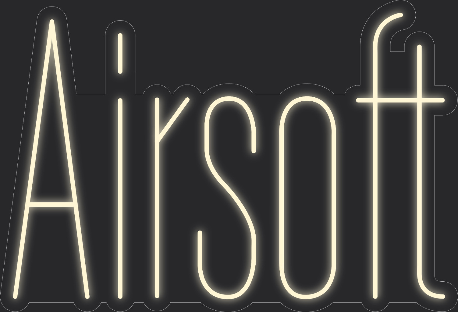 Airsoft Neon LED Sign Business Wall Decor Lighted Store Sign 36 x 24 in.