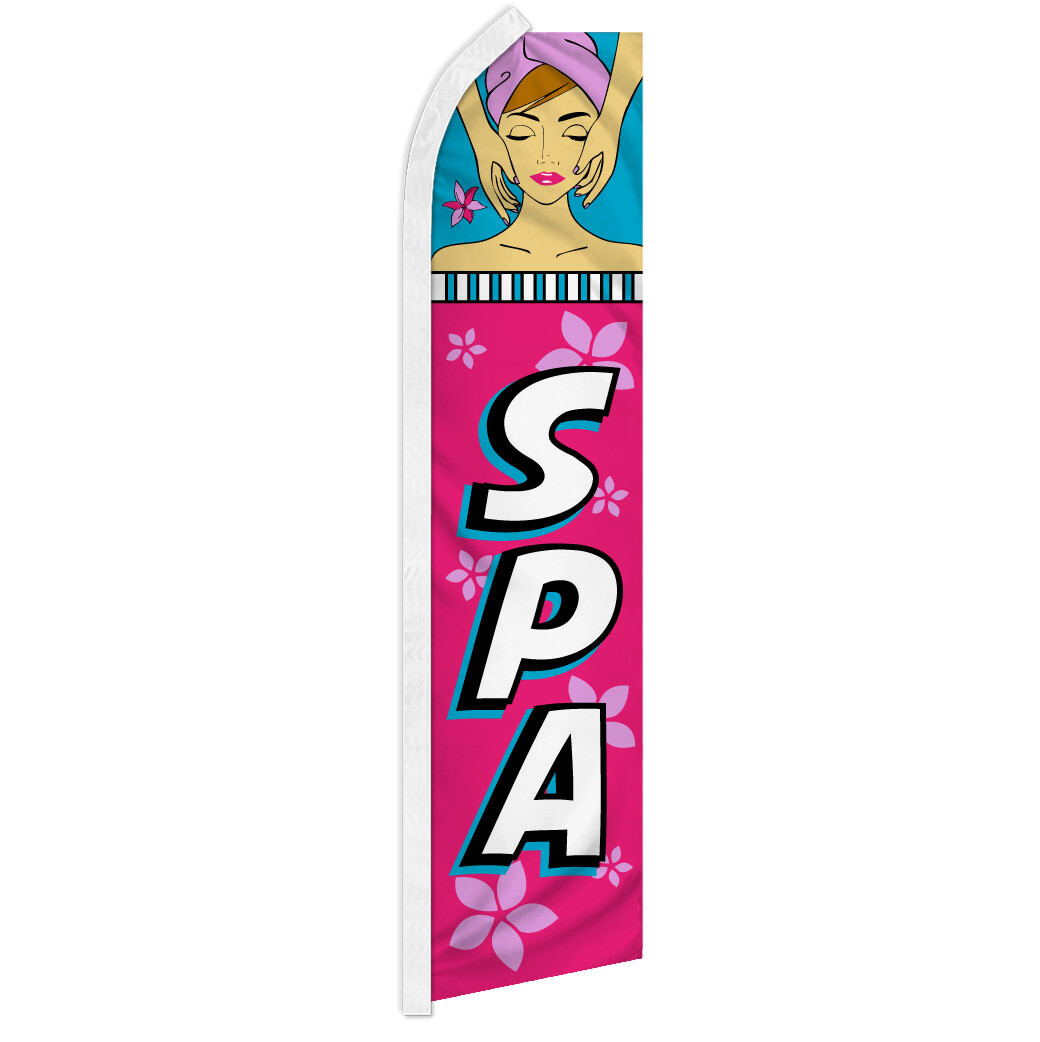 Spa Advertising Swooper Feather Flutter Flag Beauty Services