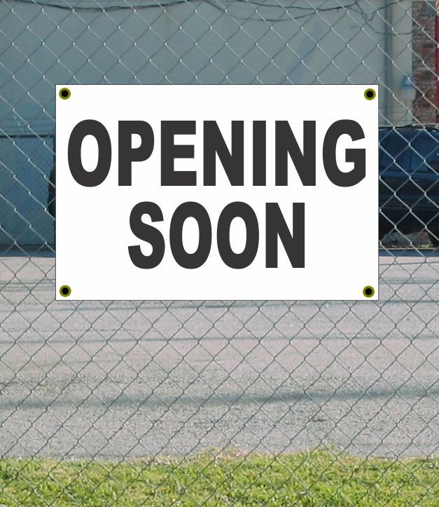 2×3 OPENING SOON Black & White Banner Sign NEW Discount Size & Price FREE SHIP
