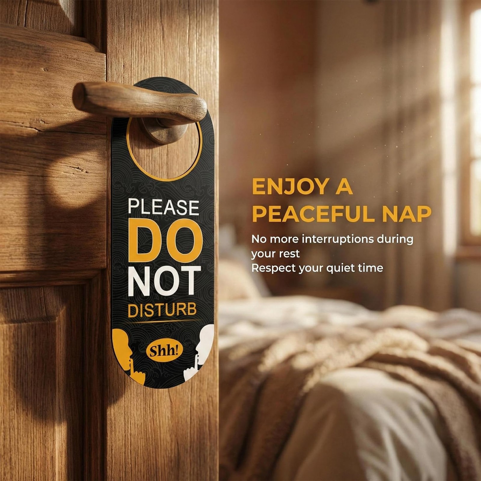 2 Pack Do Not Disturb Door Hanger Sign for Bedroom Hotel Home Office