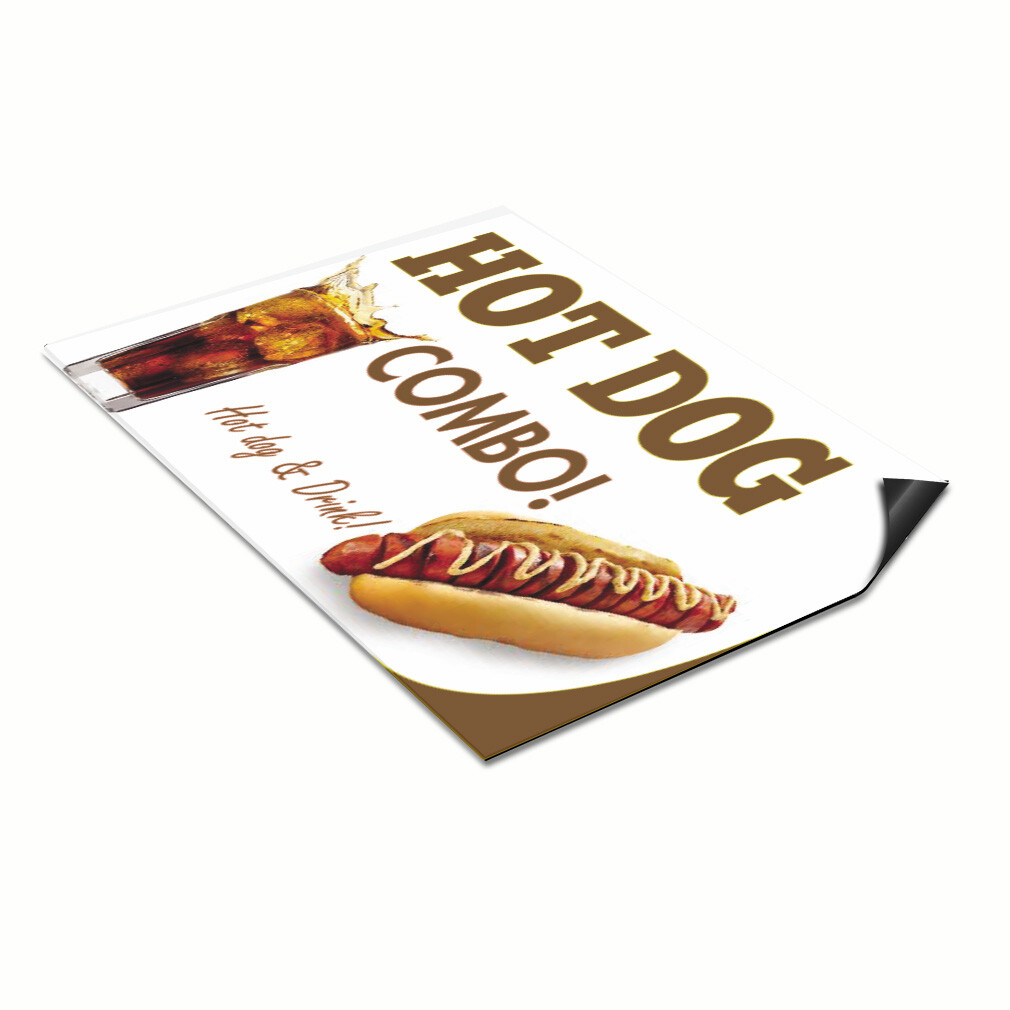 Car Magnet Set of 2 Hot Dog Combo! Hot Dog & Drink! B Industrial Sign