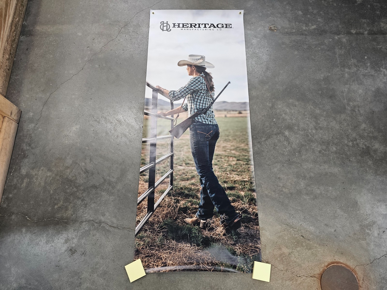 Heritage Manufacturing Co Rough Rider Rancher Carbine Vinyl Poster Metal Grommet