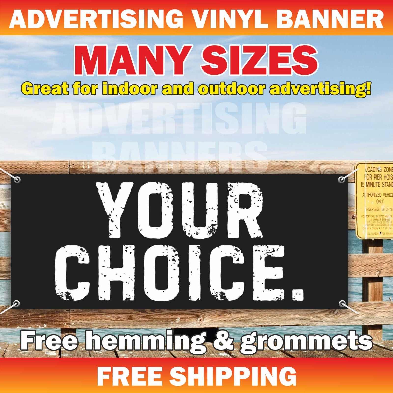 YOUR CHOICE Workout Banner Vinyl Sign Motivation Poster Fitness Gym