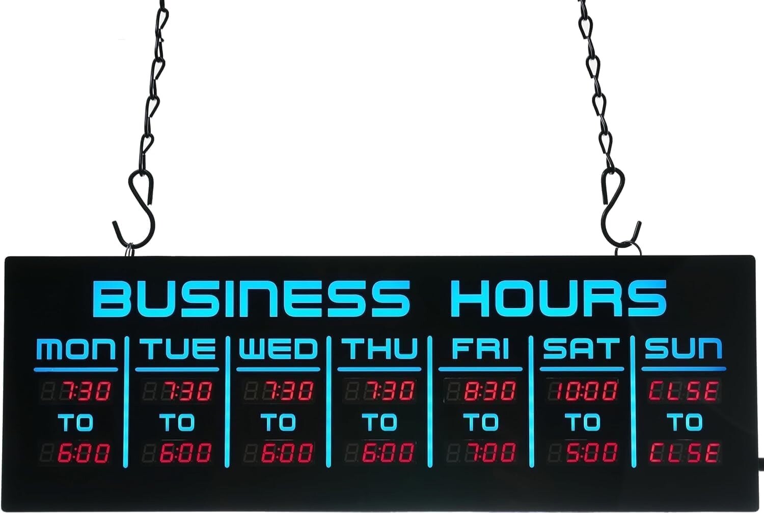 Digital Business Hours Sign by ELEMENT LUX – Electronic Programmable Hours of