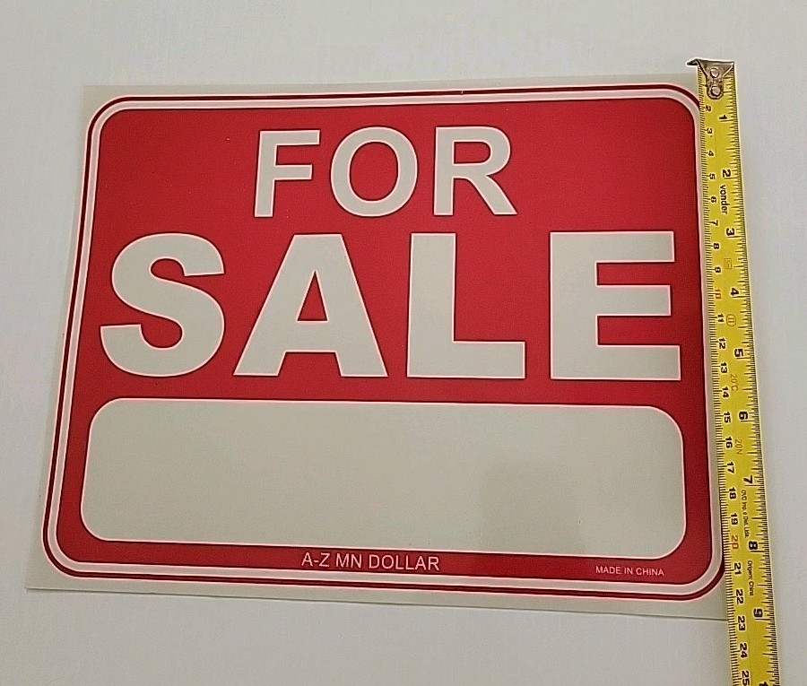 Set of 3 ‘FOR SALE’ SIGN 9X12″ Red and white Ready to hang Pinted SIgns NEW