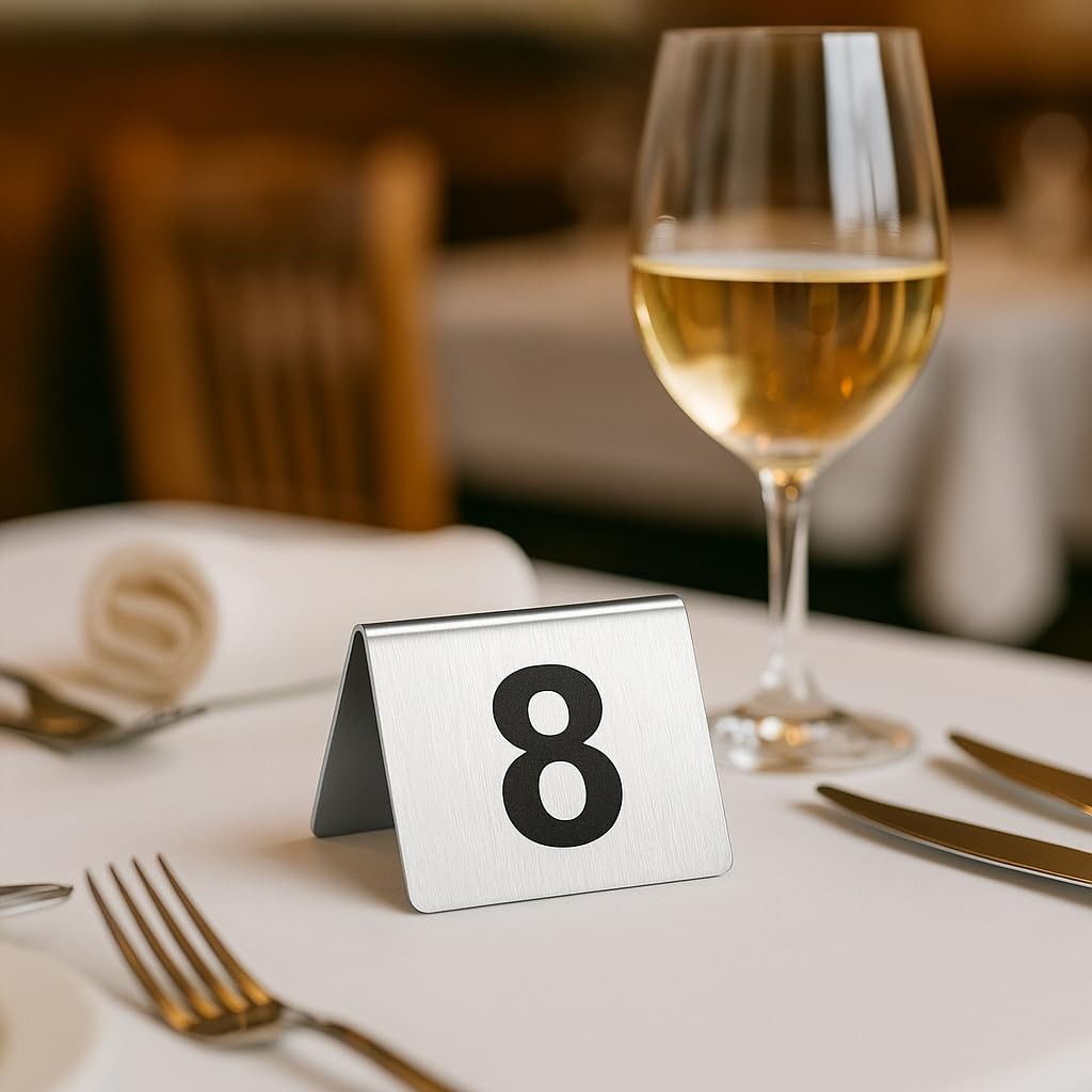 10 PCS 110 Stainless Steel Tent Style Table Numbers Signs 2.76×2.76 Inch
