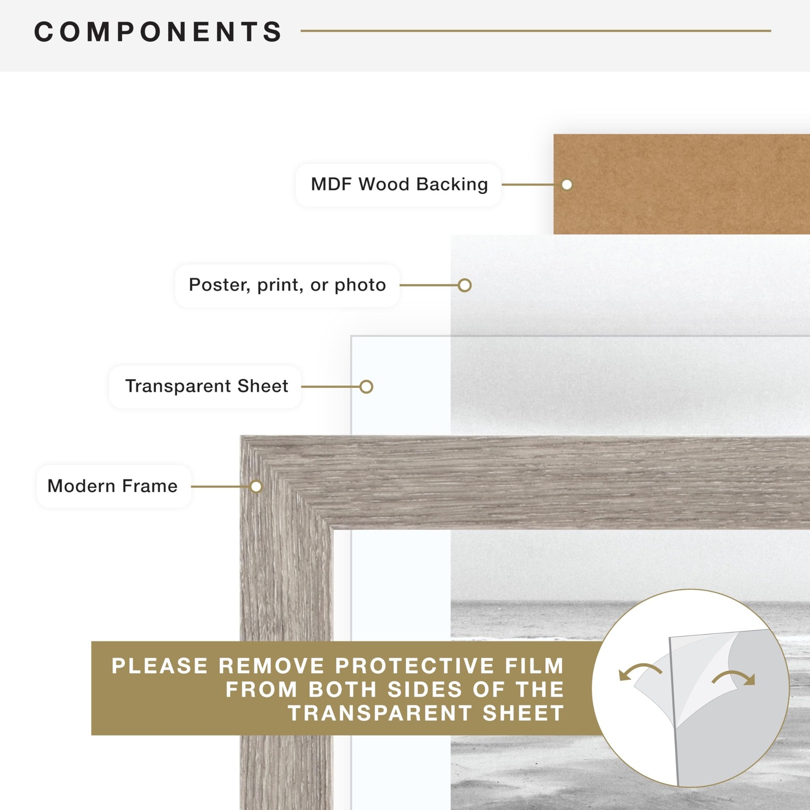 MCS Museum Poster Frame 12×18 Barnwood, Vertical & Horizontal Wall Hanging La…