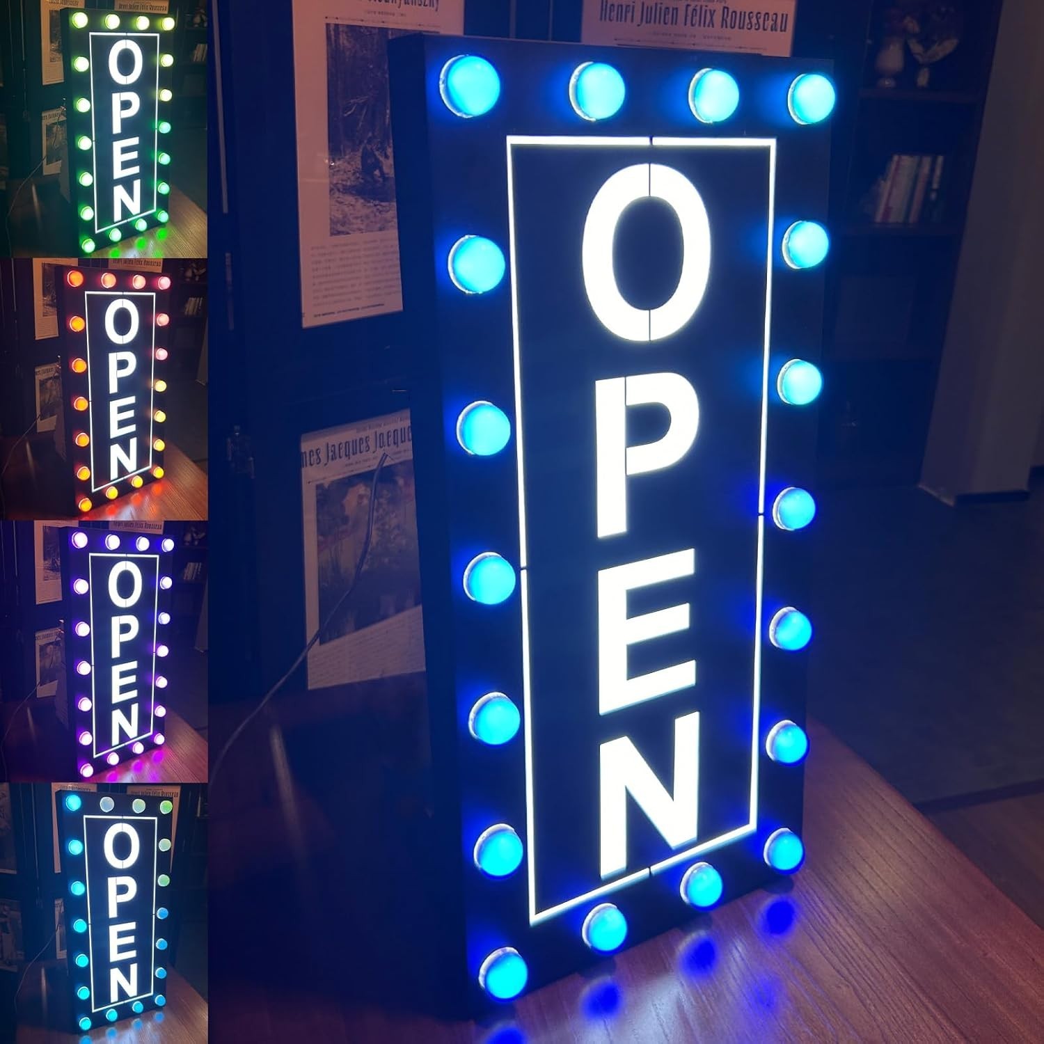 Vibrant Waterproof LED Open Sign – Color Changing RGB for Outdoor Business Use