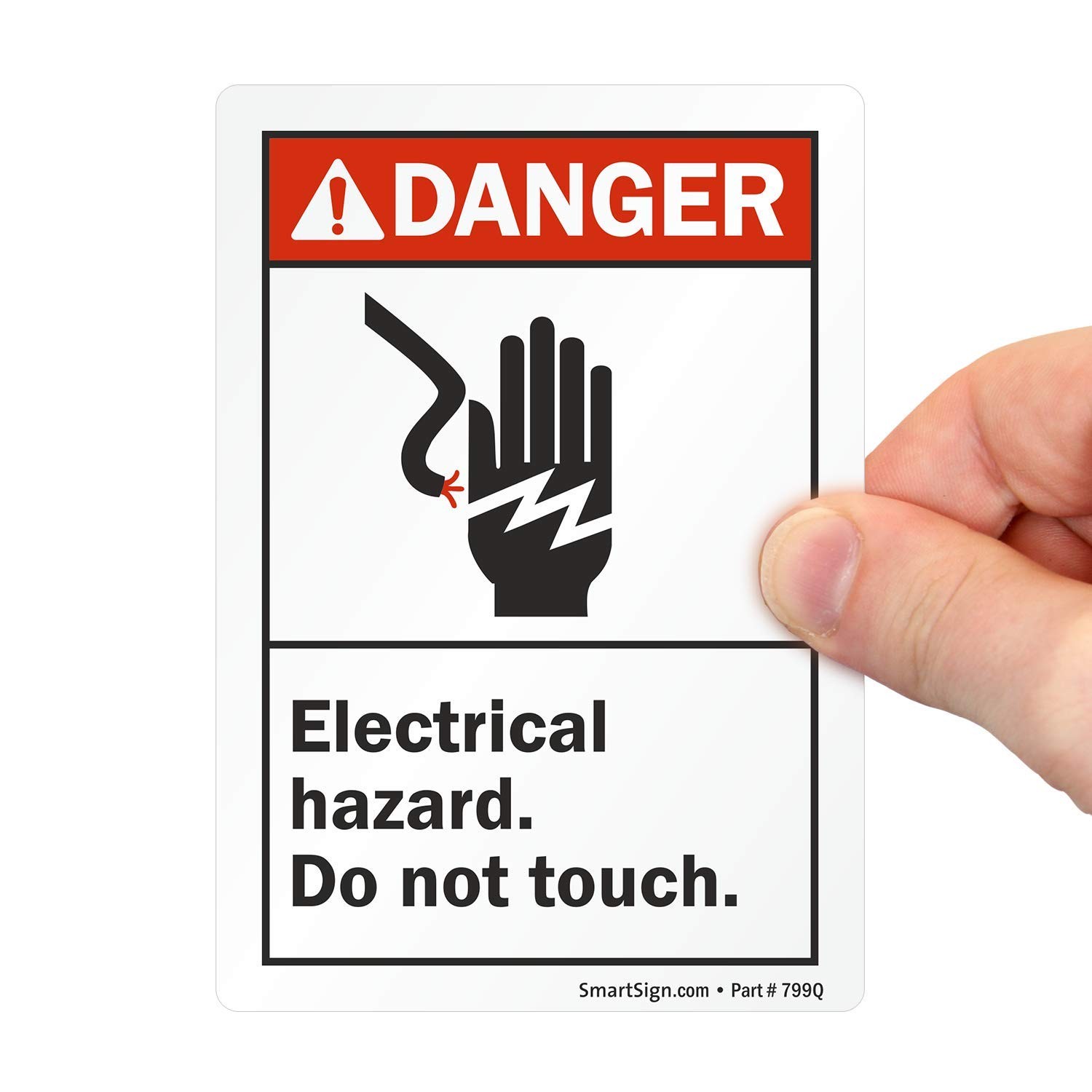 1 Pack Danger Electrical Hazard Do Not Touch Label 3.5×5 Inch Vinyl Safety