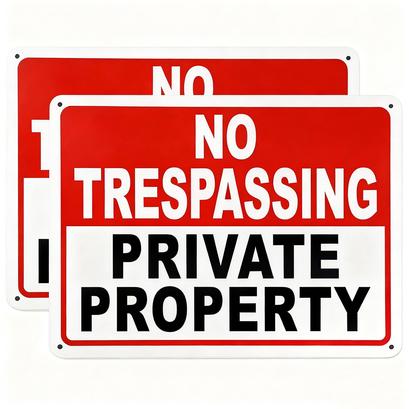 2 Pack No Trespassing Signs Private Property – 10×7 Inch 40 Mil Rust Free Alu…