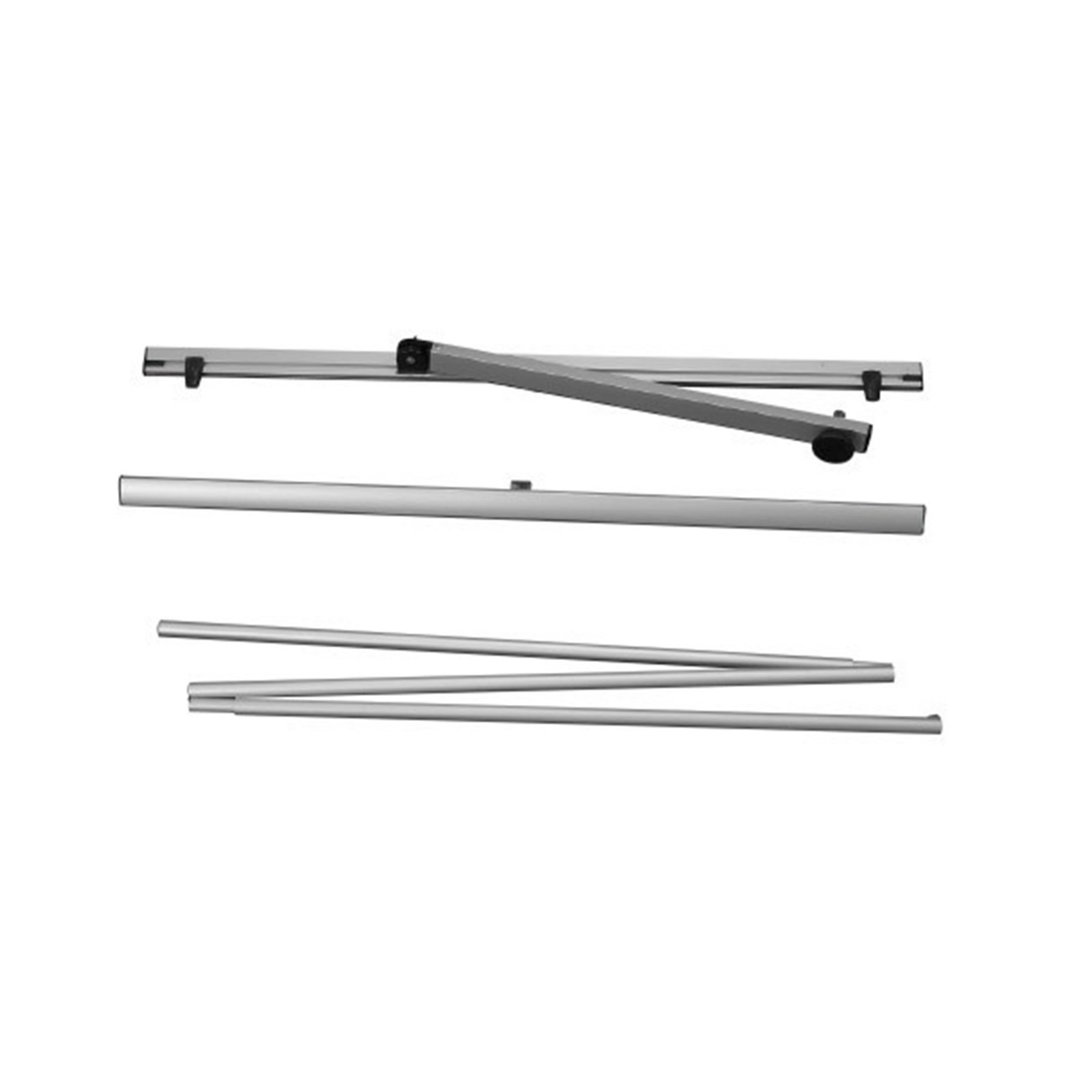 Quick Banner Holder Stand – L Shaped – 39.37×78.74 inch – Silver Aluminum