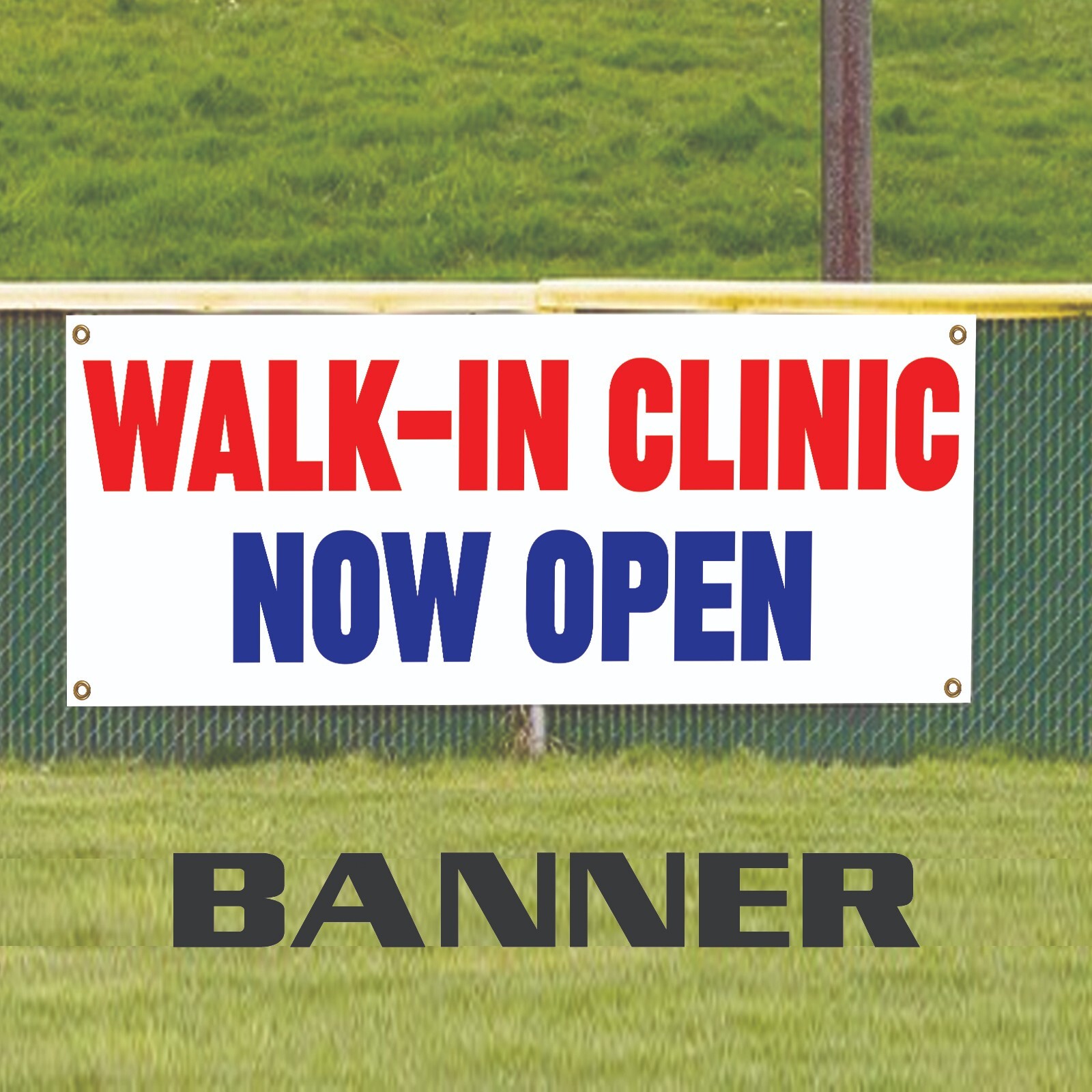 Walk-In Clinic Now Open Vinyl Banner Advertise Display Outdoor Printed Banner