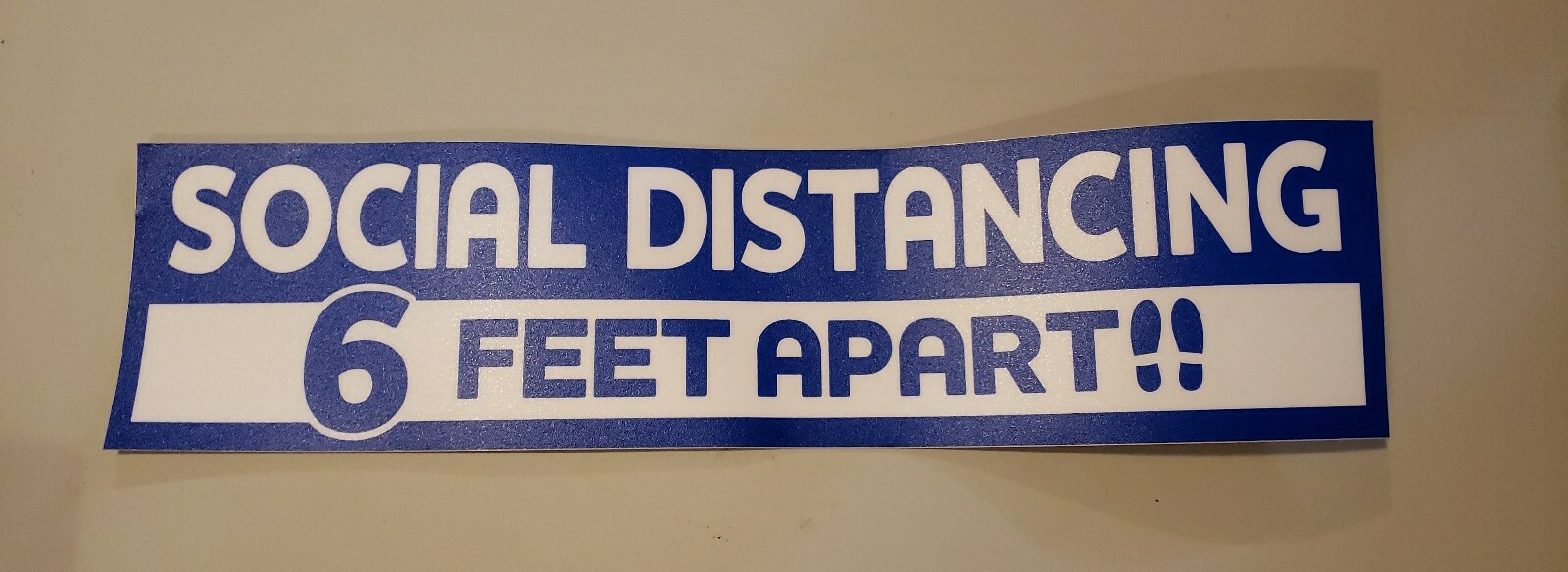 Social Distancing Floor Decals Stickers, 6 FEET APART 15 inches rectangle