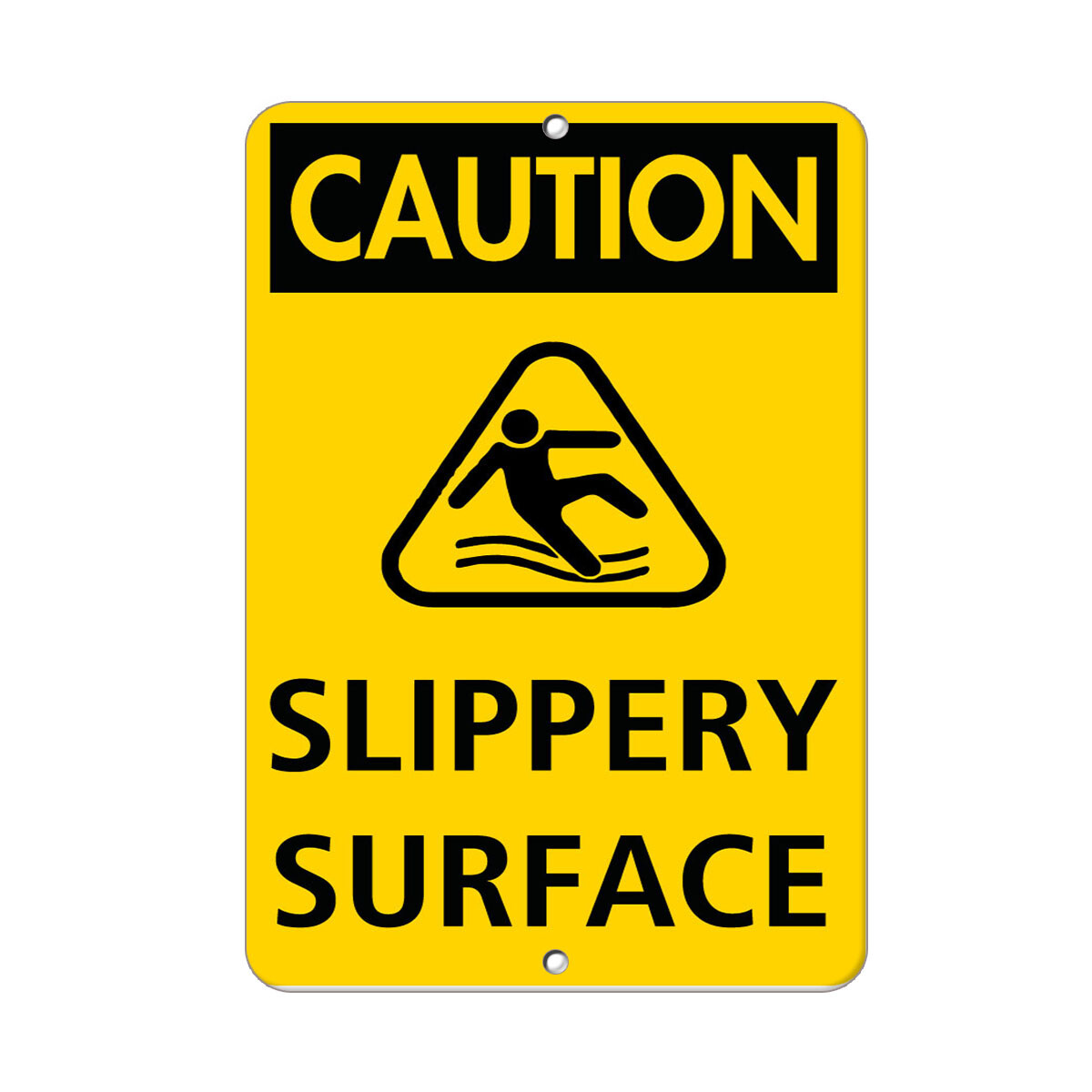 Vertical Metal Sign Multiple Sizes Caution Slippery Hazard Watch Step Floor