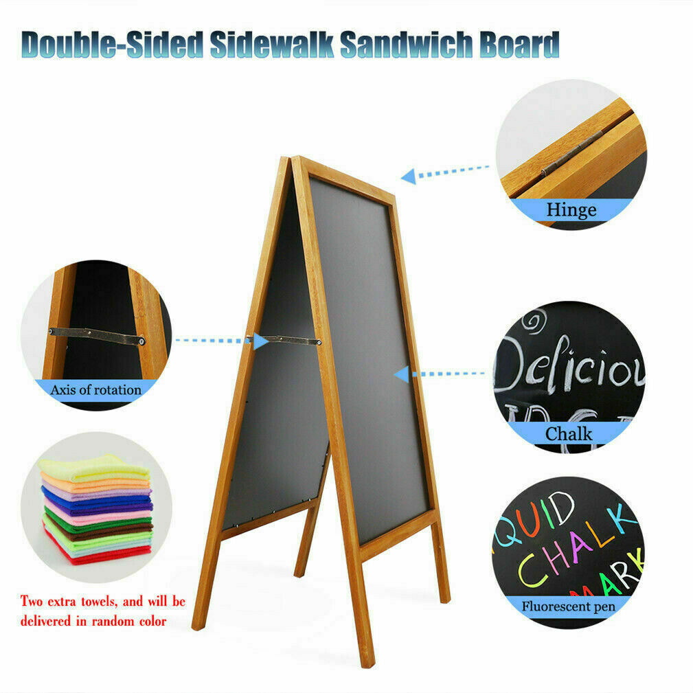 Sidewalk Chalkboard Large Tall Professional Magnetic Surface 2-Sided Sign Menu