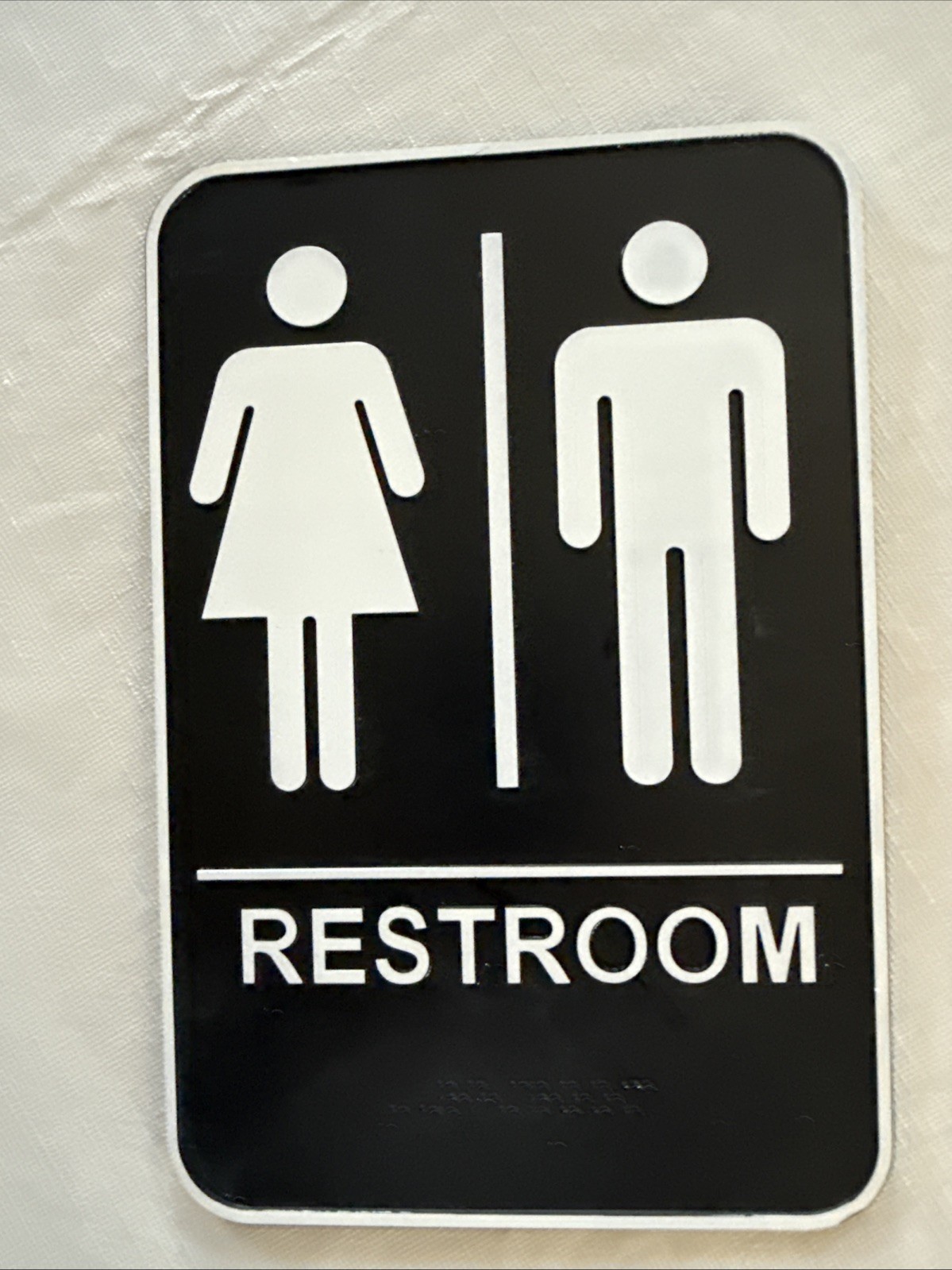 NEW 6 X 9 INCH RESTROOM SIGN WITH BRAILLE HILLMAN 844149