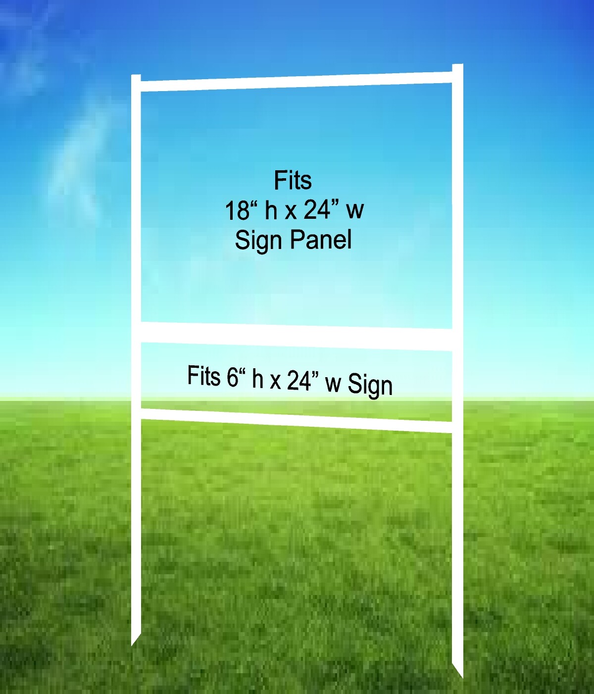 Real Estate Yard Sign Metal Frame, 18 x 24 Slide-In (1) Rider, White (Pack of 1)