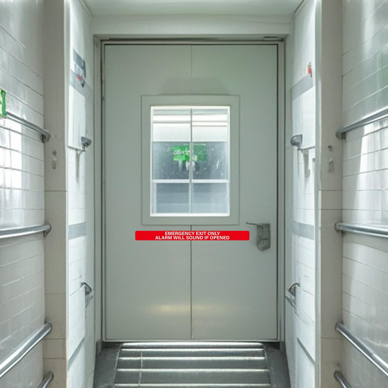 5 Pack Emergency Exit Only Alarm Will Sound If Opened Sticker 24 × 2 Inches W…