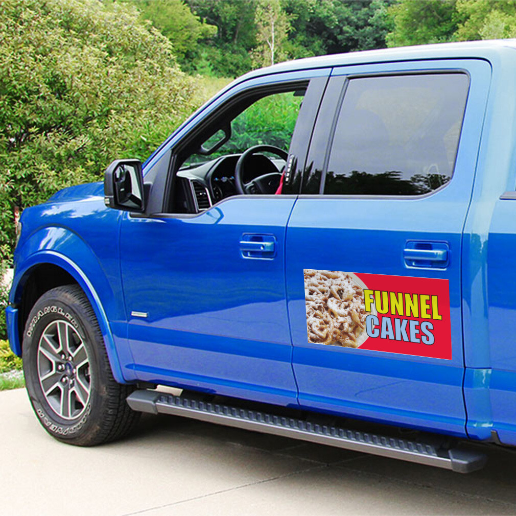 Car Magnet Set of 2 Funnel Cakes Outdoor Advertising Printing H Industrial Sign