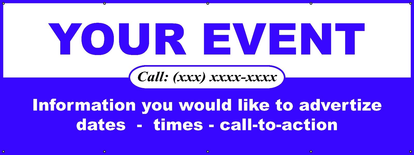 Event or Info Banner 36″x96″ Free Shipping & Customization, Ready to Hang!
