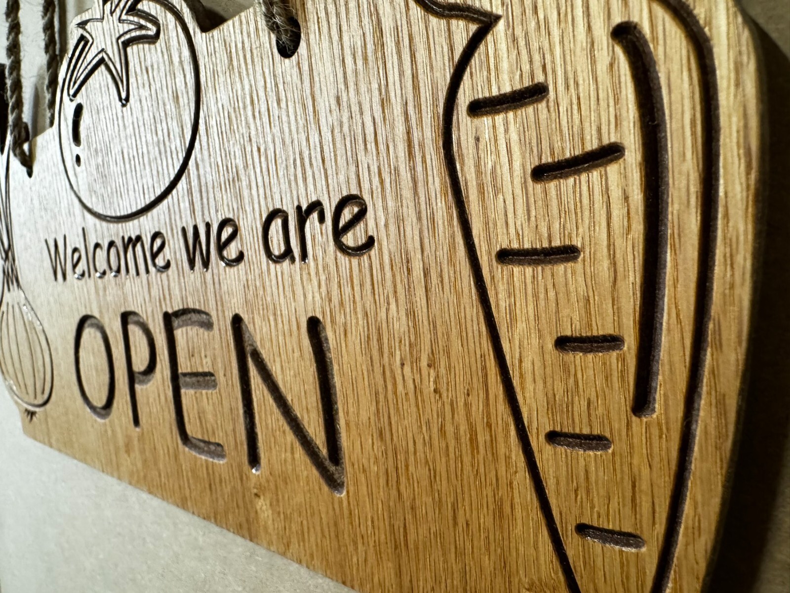 Extra large “Open-Closed” double sided sign for Vegan shops, vegetable shop etc.