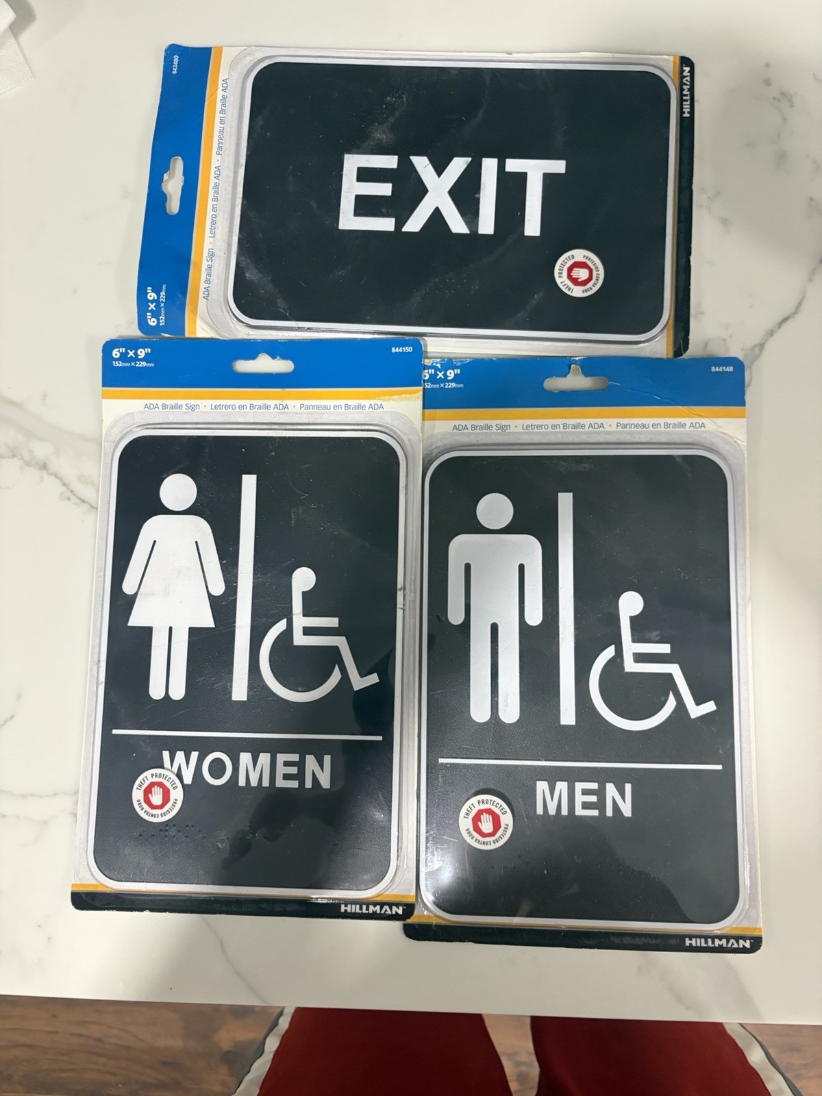 Hillmans Unisex Ada Braille Restroom Sign Set