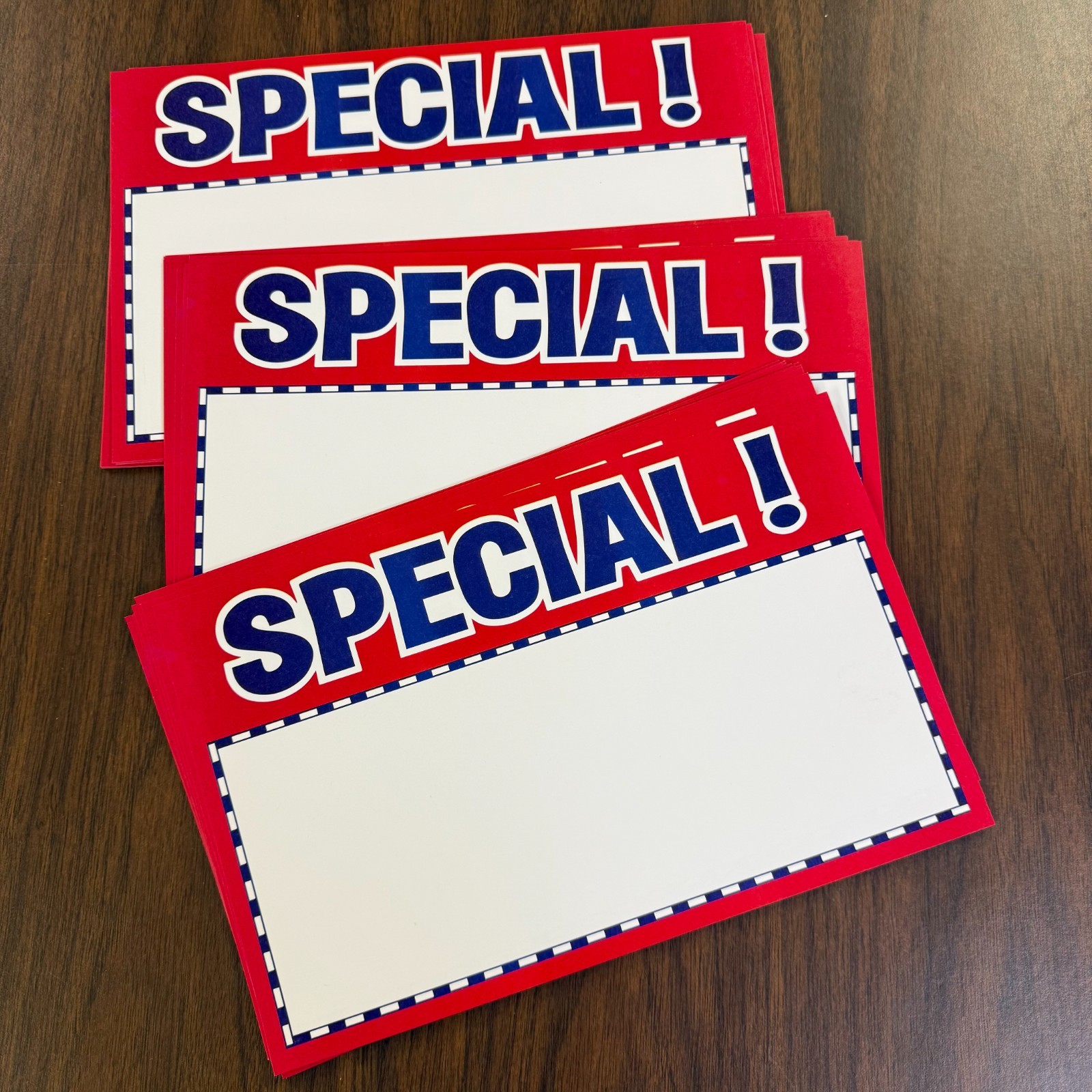 Special Price Signs for Retail Stores -11″w x 7″H- 48 pieces- R/W/B