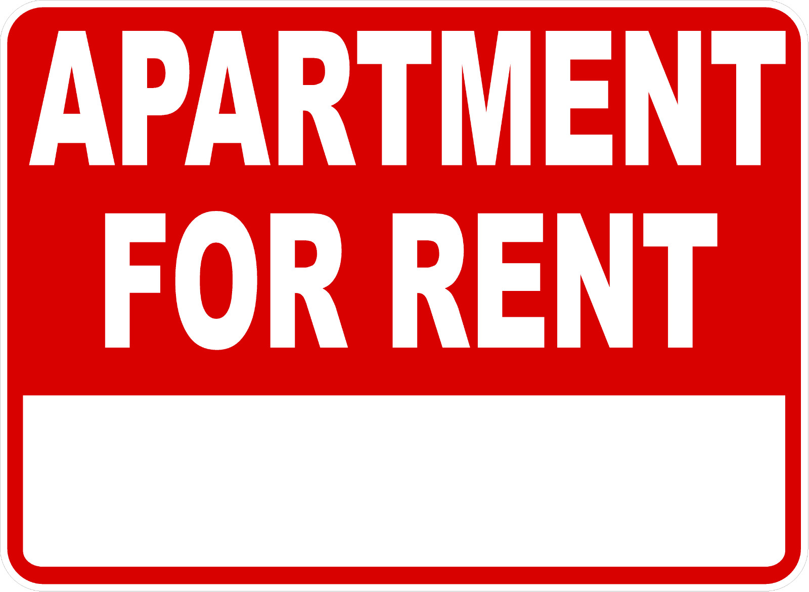 Apartment For Rent Sign. Size Options