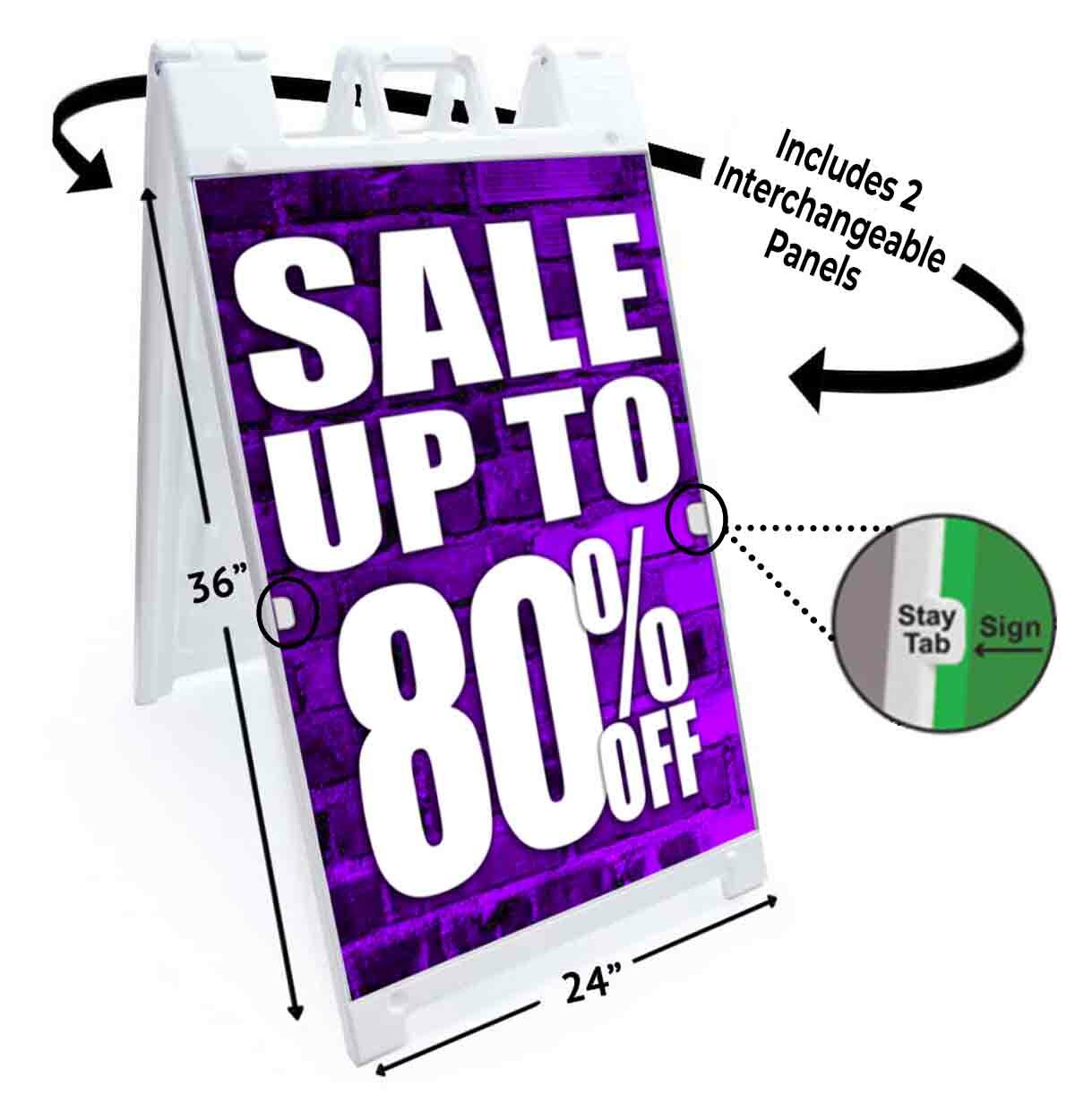 SALE UP TO 80% OFF Signicade 24×36 Aframe Sidewalk Sign Banner Decal DISCOUNT