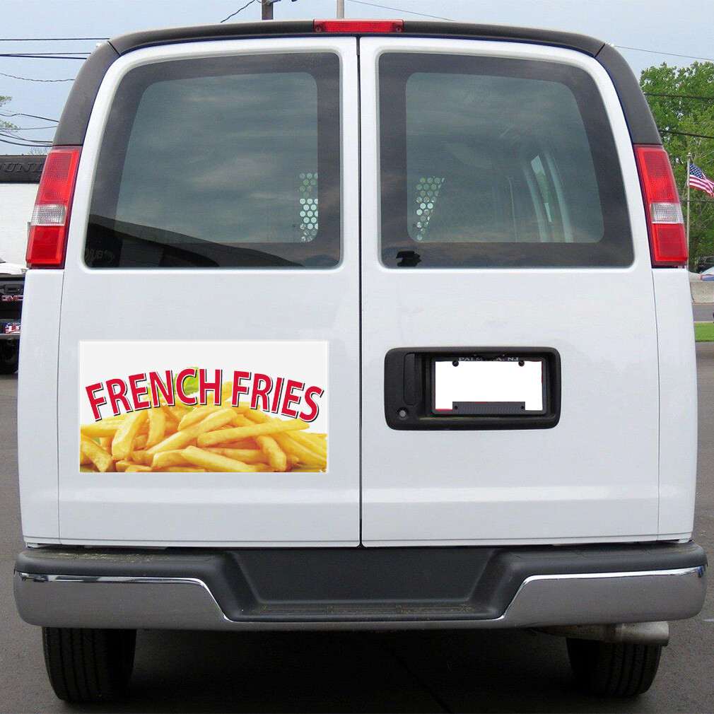 Car Magnet Set of 2 French Fries Restaurant Cafe Bar D Industrial Sign