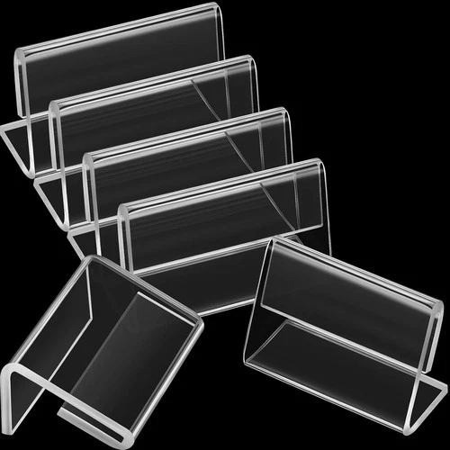 240 Pcs Clear Acrylic L-Shape Sign Holder Slanted Price Tag Label Display Stand