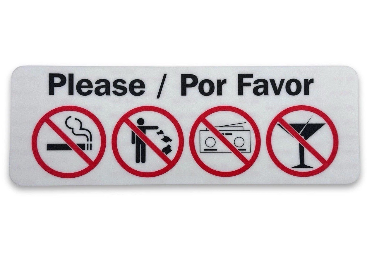 INPS 12″x4″ Prohibitory Sign Adhesive Vinyl Business Decal Graphics – Pack Of 14