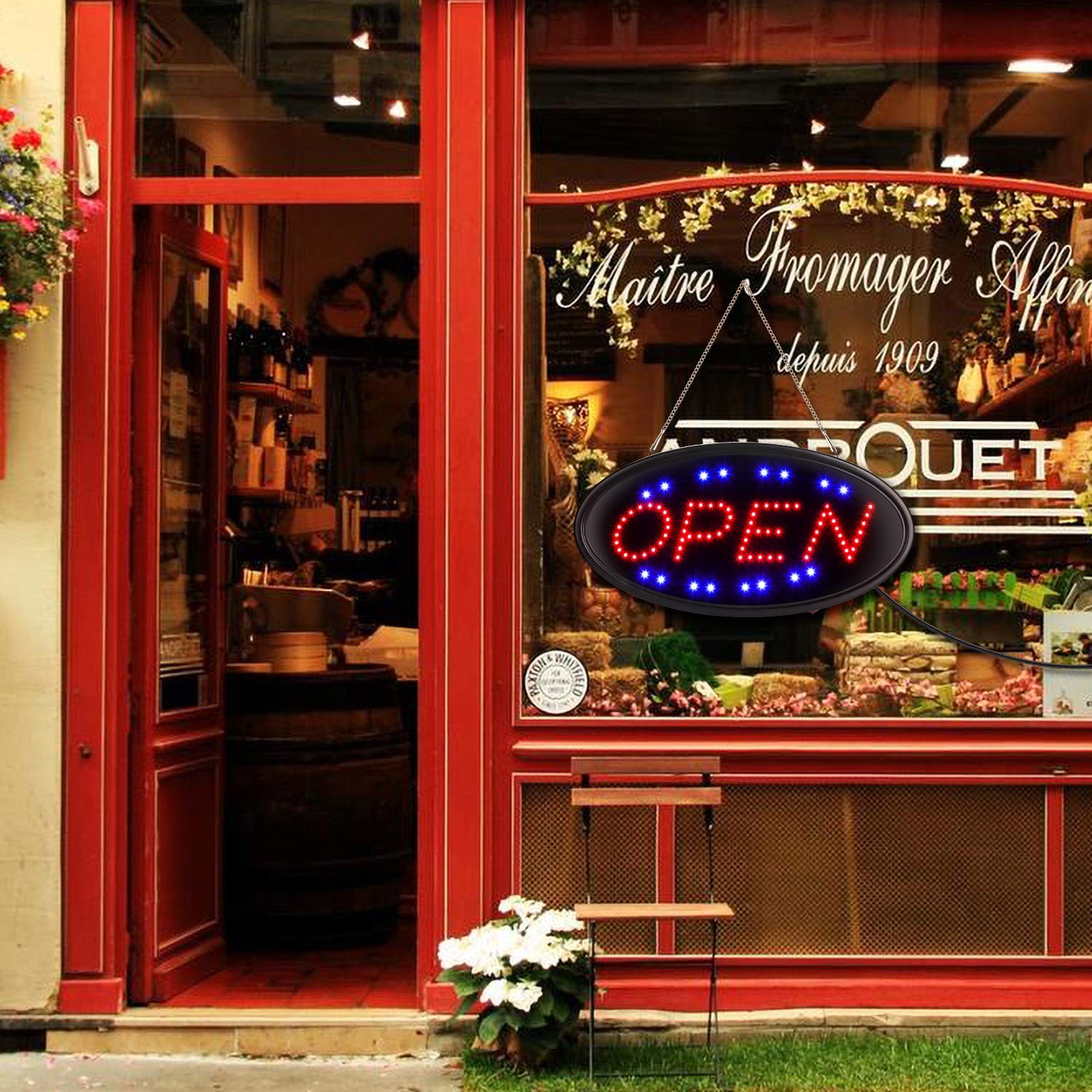 LED Open Sign with Remote, Ultra Bright Electric Light Up Signs for Business,…