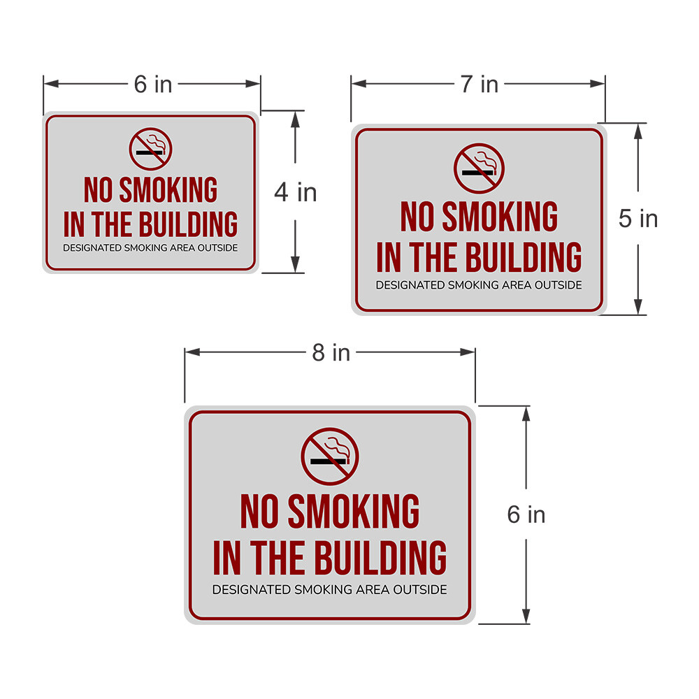 Classic Framed Plus No Smoking in the Building Smoking Area Outside Sign