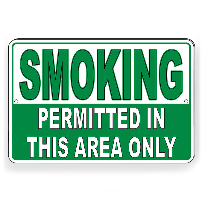 Smoking Permitted In This Area Only Metal Sign Or Decal 6 SIZES vaping SP013