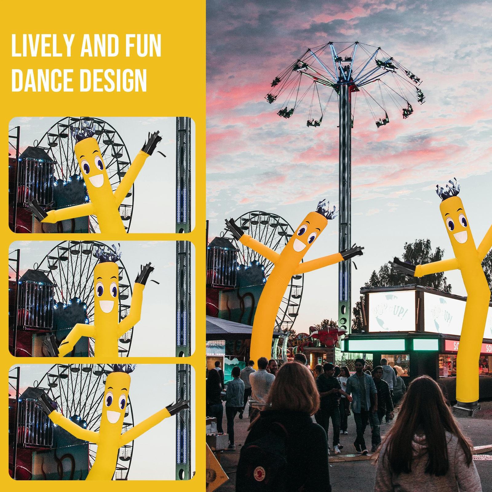 20 ft Air Dancers Wacky Waving Inflatable Tube Man with 1 HP Blower Fan