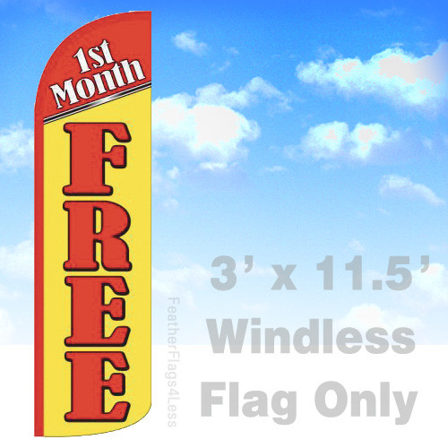 1ST MONTH FREE – Windless Swooper Feather Flag Rent Banner 3×11.5 Sign – yq
