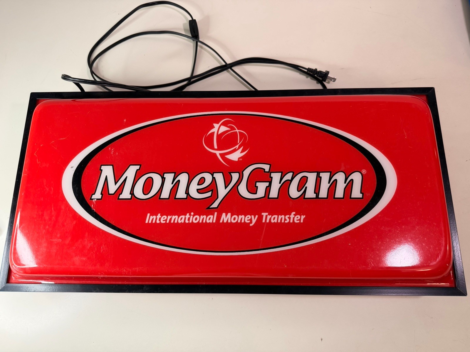 MoneyGram Illuminated Sign Transaction 2 Sided Hanging Man Cave