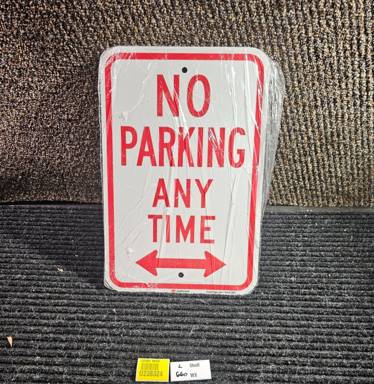 (QTY 3) SmartSign 1ARC No Parking Any Time Sign 12″ x 18″ Aluminum 3M Authorized
