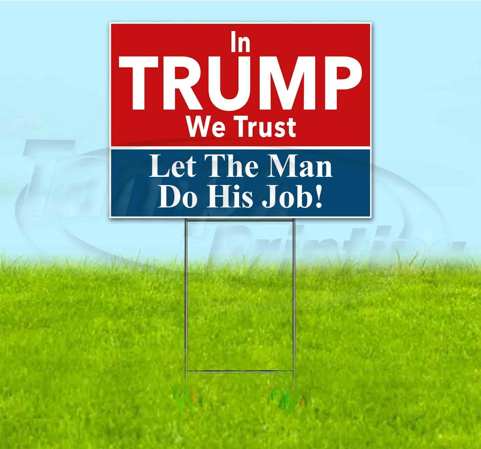 IN TRUMP WE TRUST 18×24 Yard Sign WITH STAKE Corrugated Bandit USA BUSINESS MAGA