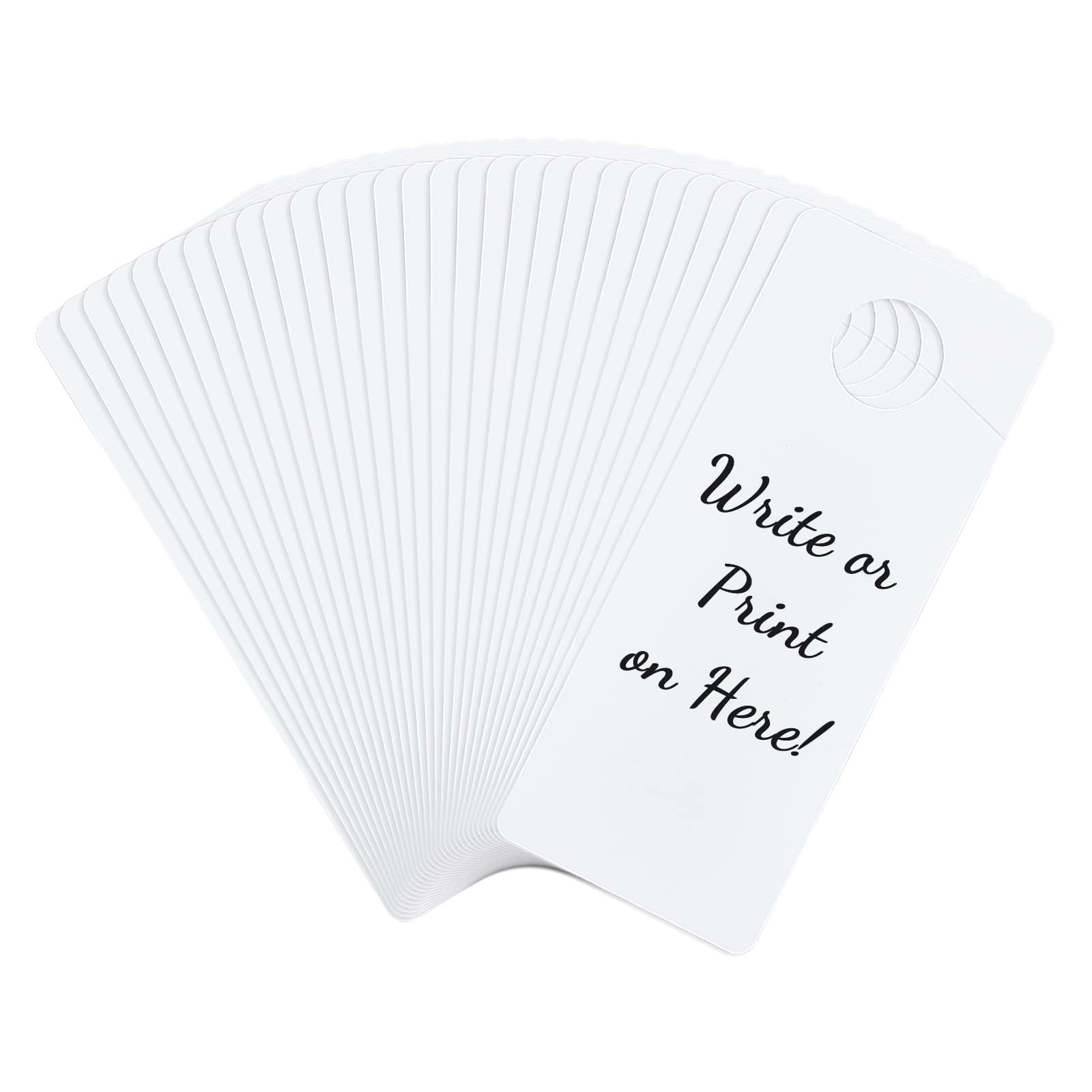 30Pcs 8X3.23Inch PVC Door Knob Hangers Blank Door Signs to Write Your Own Messag