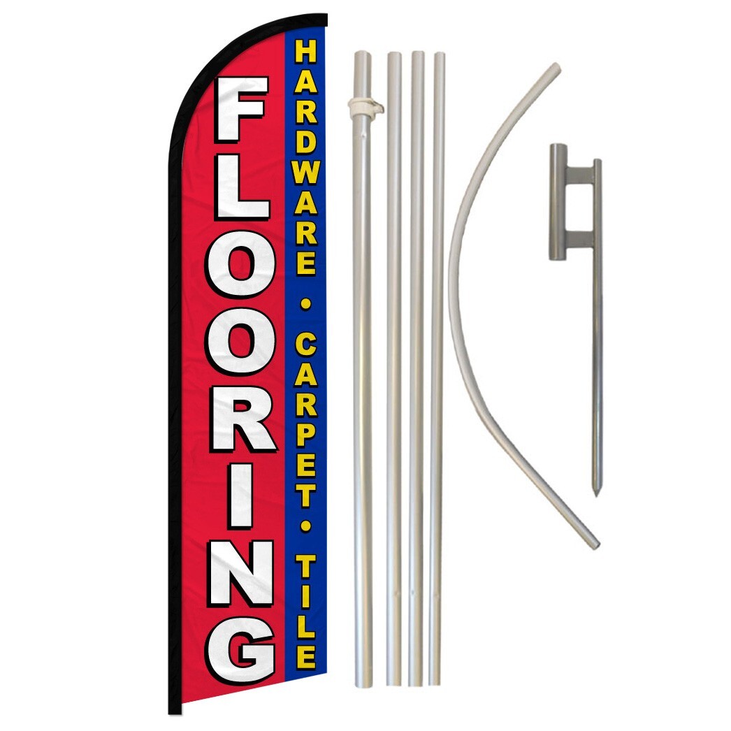 Flooring Windless Banner Swooper Advertising Flag Pole Kit Hardwood Carpet Tile