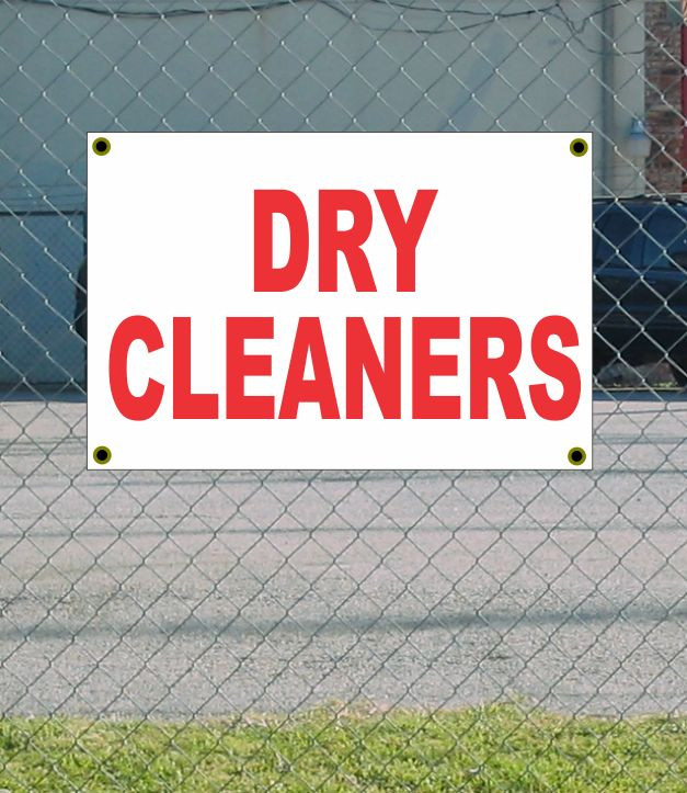 2×3 DRY CLEANERS Red & White Banner Sign NEW Discount Size & Price FREE SHIP